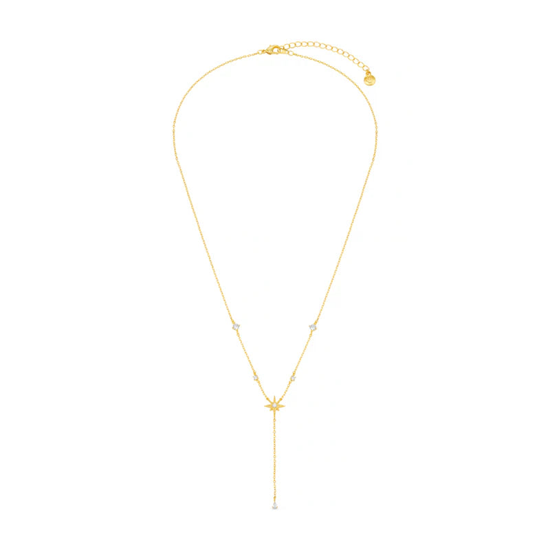 Orelia Crystal & Starbust Fine Lariat Necklace