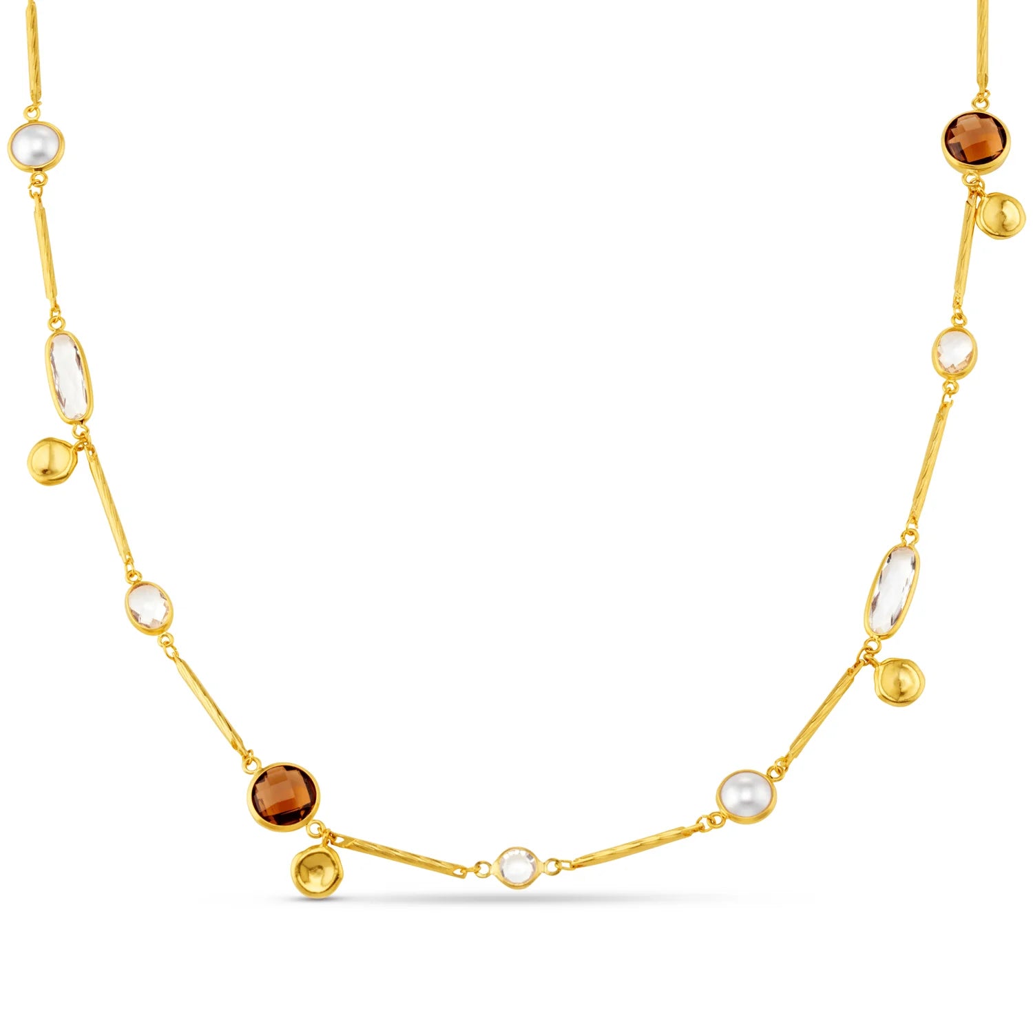 Orelia Mixed Bead & Coin Long Link Necklace