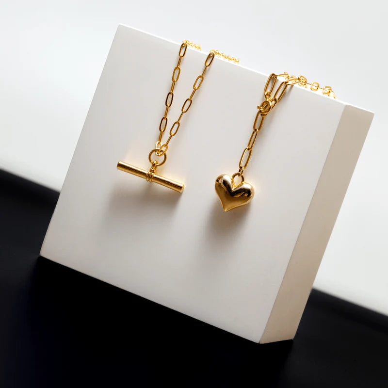 Orelia Gold Chunky T-Bar Mid Length Necklace