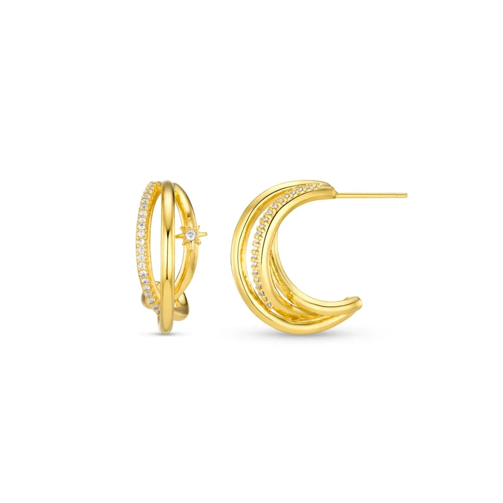 Orelia Pave & Starburst Illusion Earrings