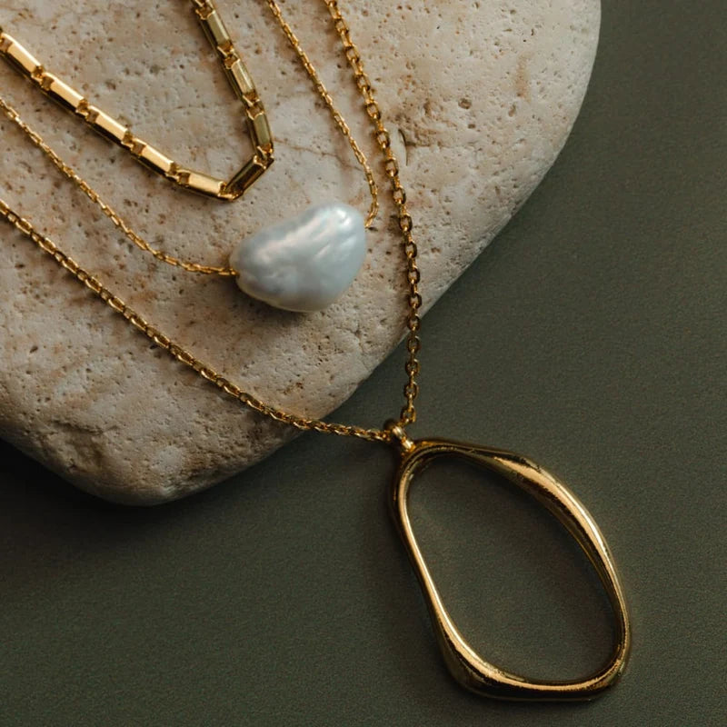 Orelia Oval Peal Necklace