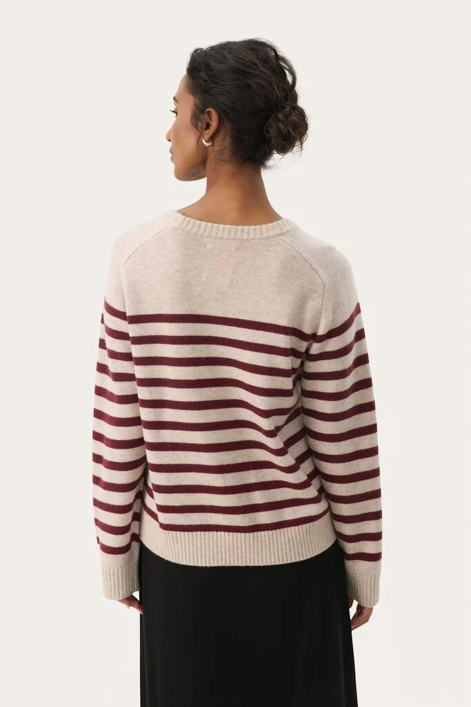 Part Two Niaka Tawny Port Stripe Pullover
