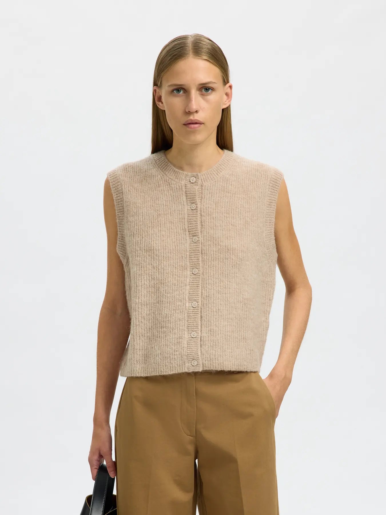 Selected Femme Lulu Birch Button Vest