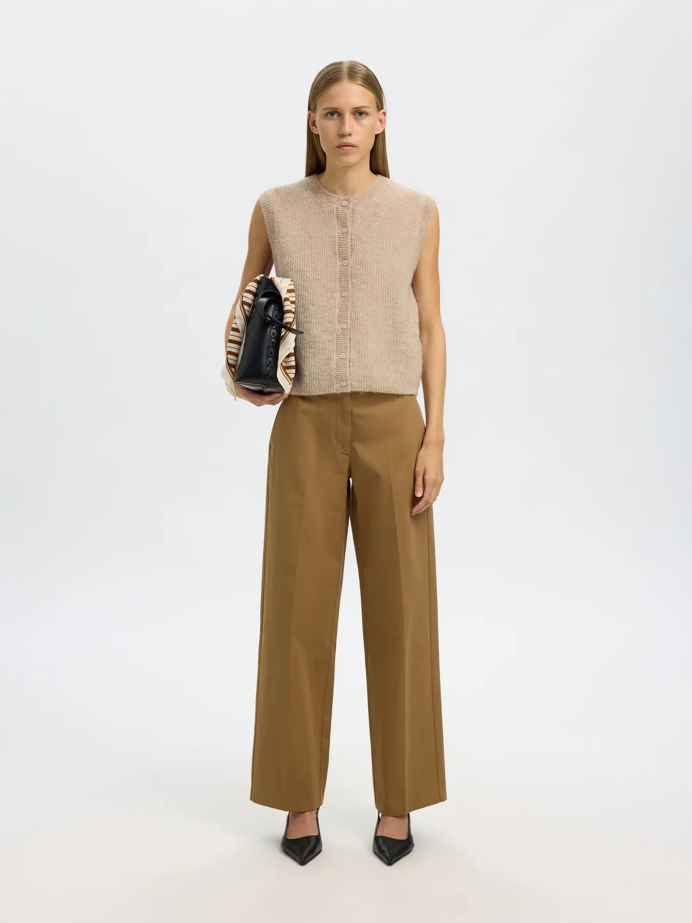 Selected Femme Lulu Birch Button Vest