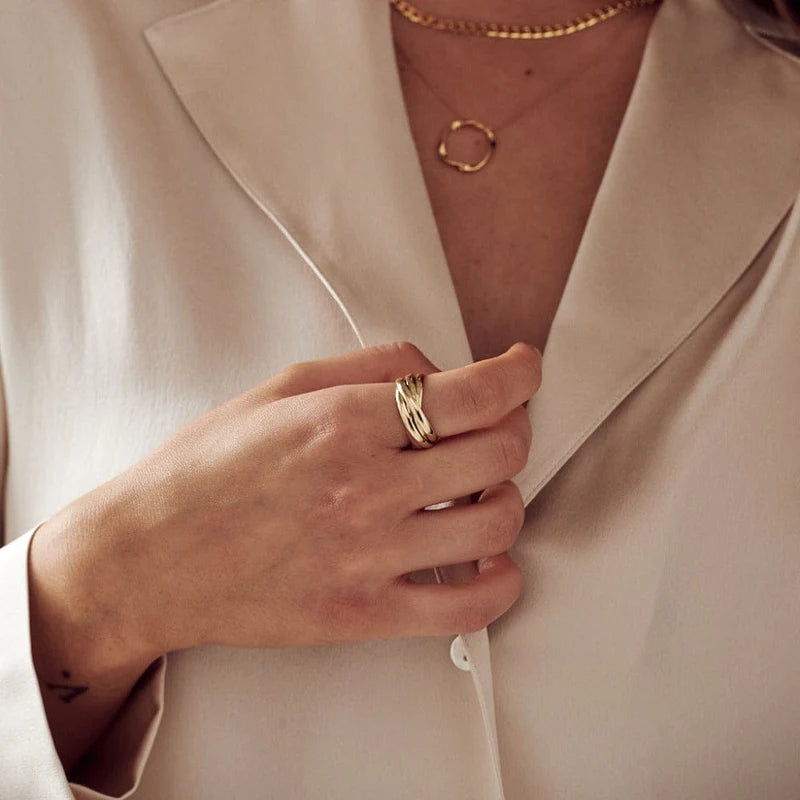 Orelia Gold Interlocking Russian Rings