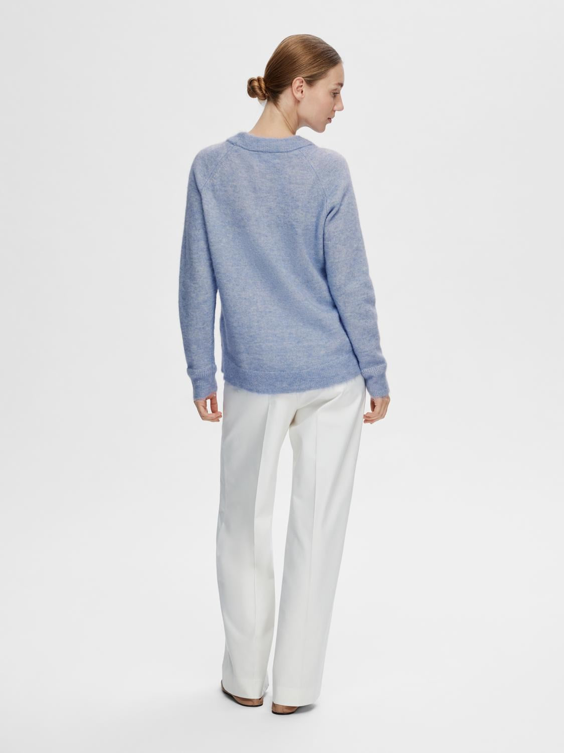 Selected Femme Lulu Cashmere Blue Crew Neck Sweater