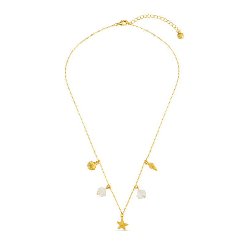 Orelia Mixed Shell & Starfish Charm Necklace