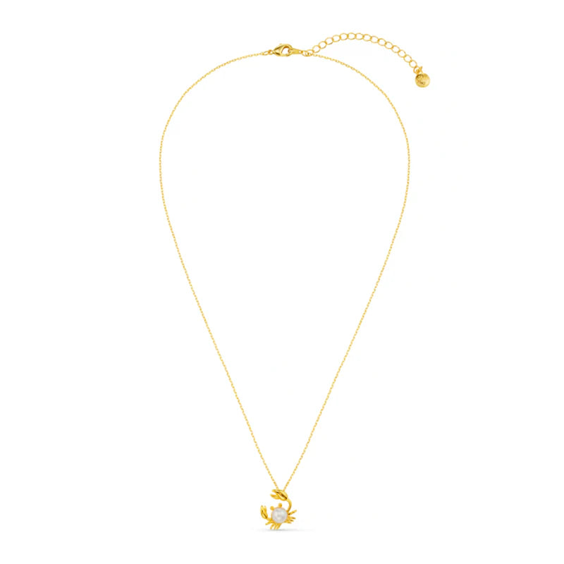 Orelia Pearl Crab Charm Necklace