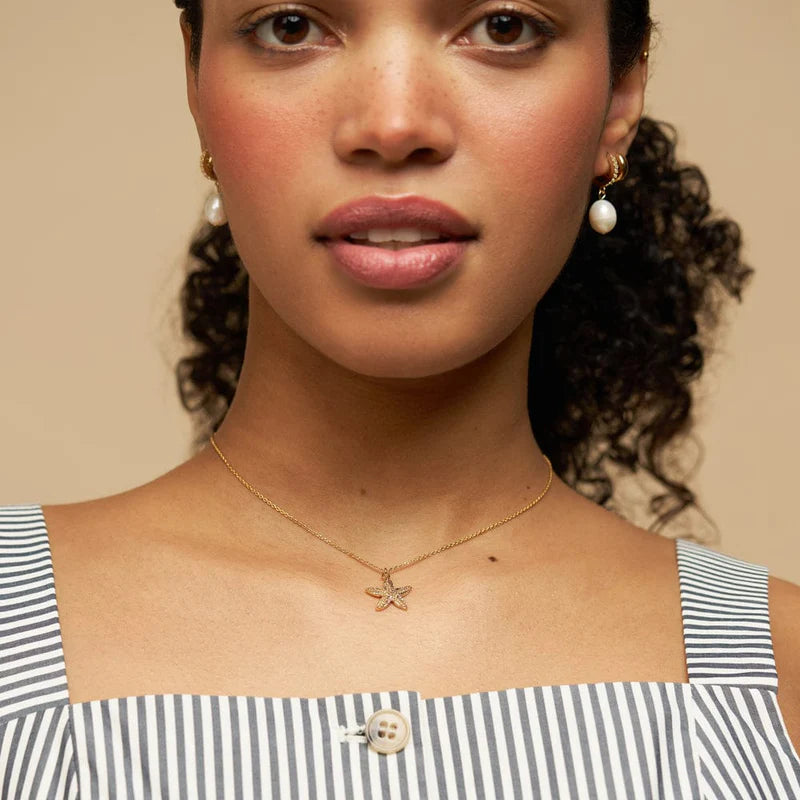 Orelia Textured Starfish Necklace