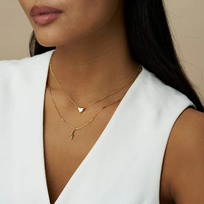 Orelia Metail Lightning Charm Necklace