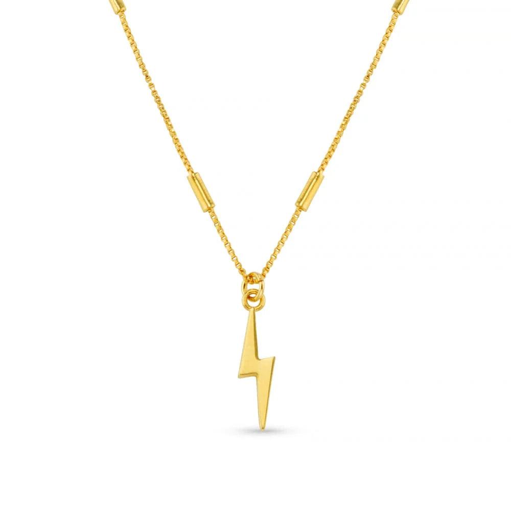 Orelia Metail Lightning Charm Necklace