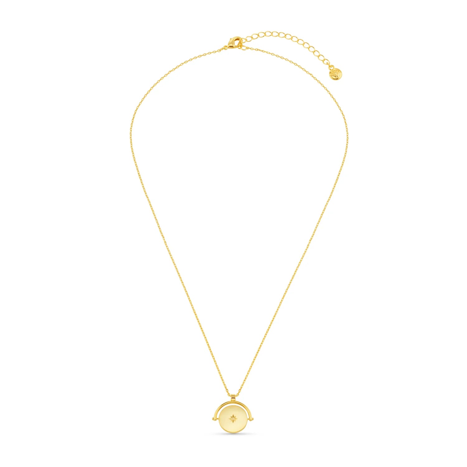 Orelia Gold Starbust Coin Spinner Necklace
