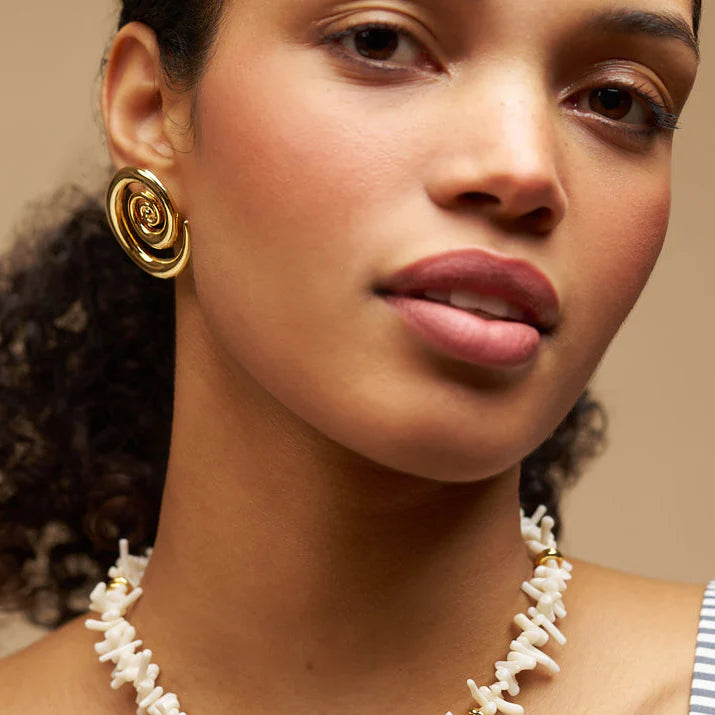Orelia Statement Spiral Stud Earrings