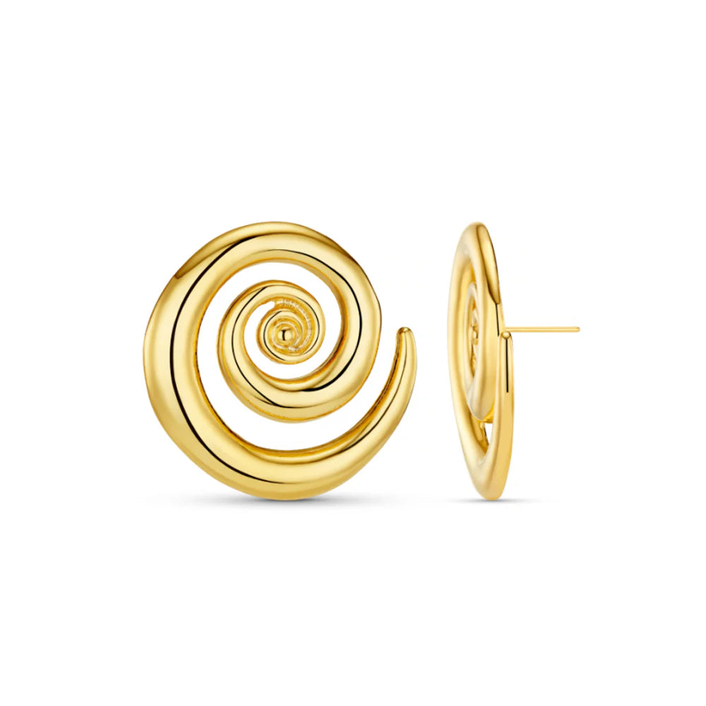 Orelia Statement Spiral Stud Earrings