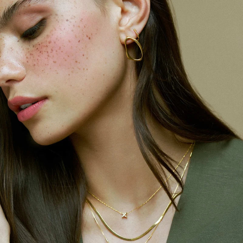 Orelia Open Oval Stud Earrings