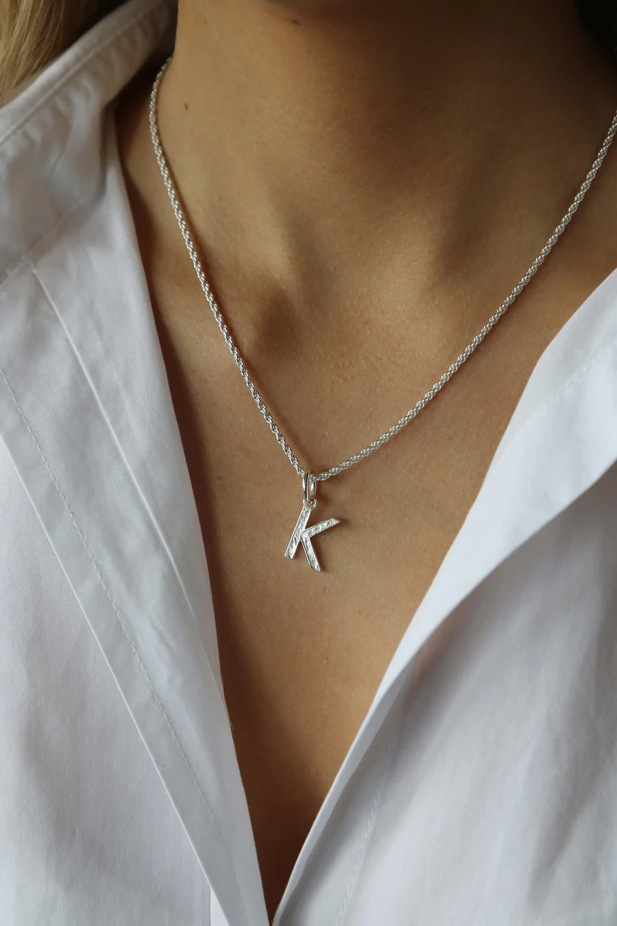 Tutti & Co Silver Initial Necklace