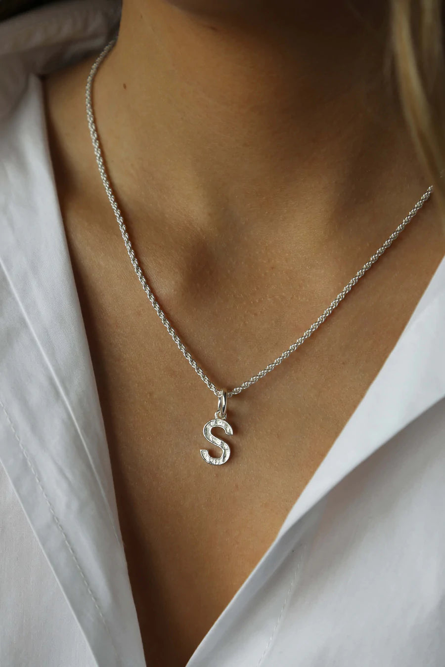 Tutti & Co Silver Initial Necklace