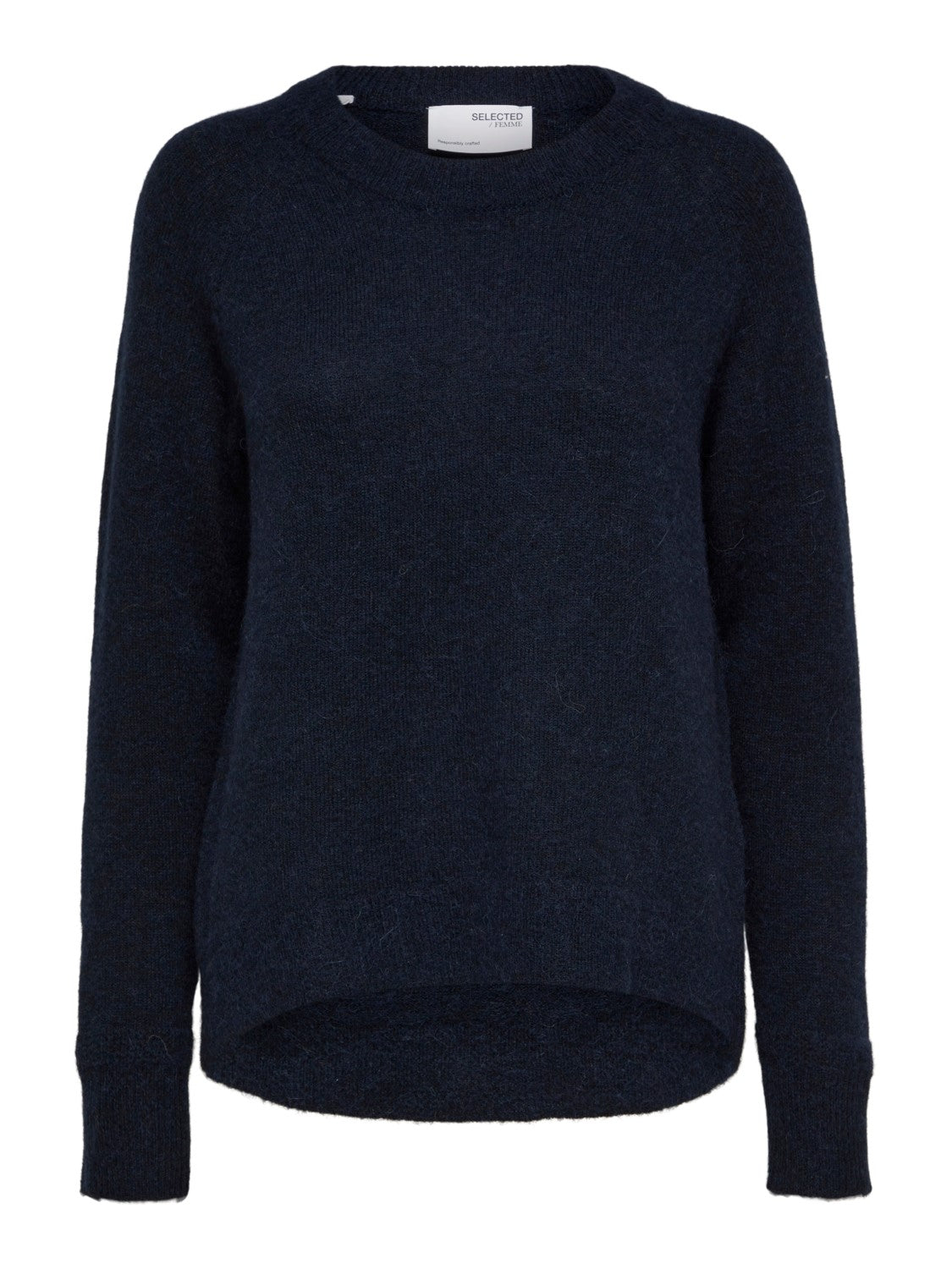 Selected Femme Lulu Navy Crew Neck Sweater