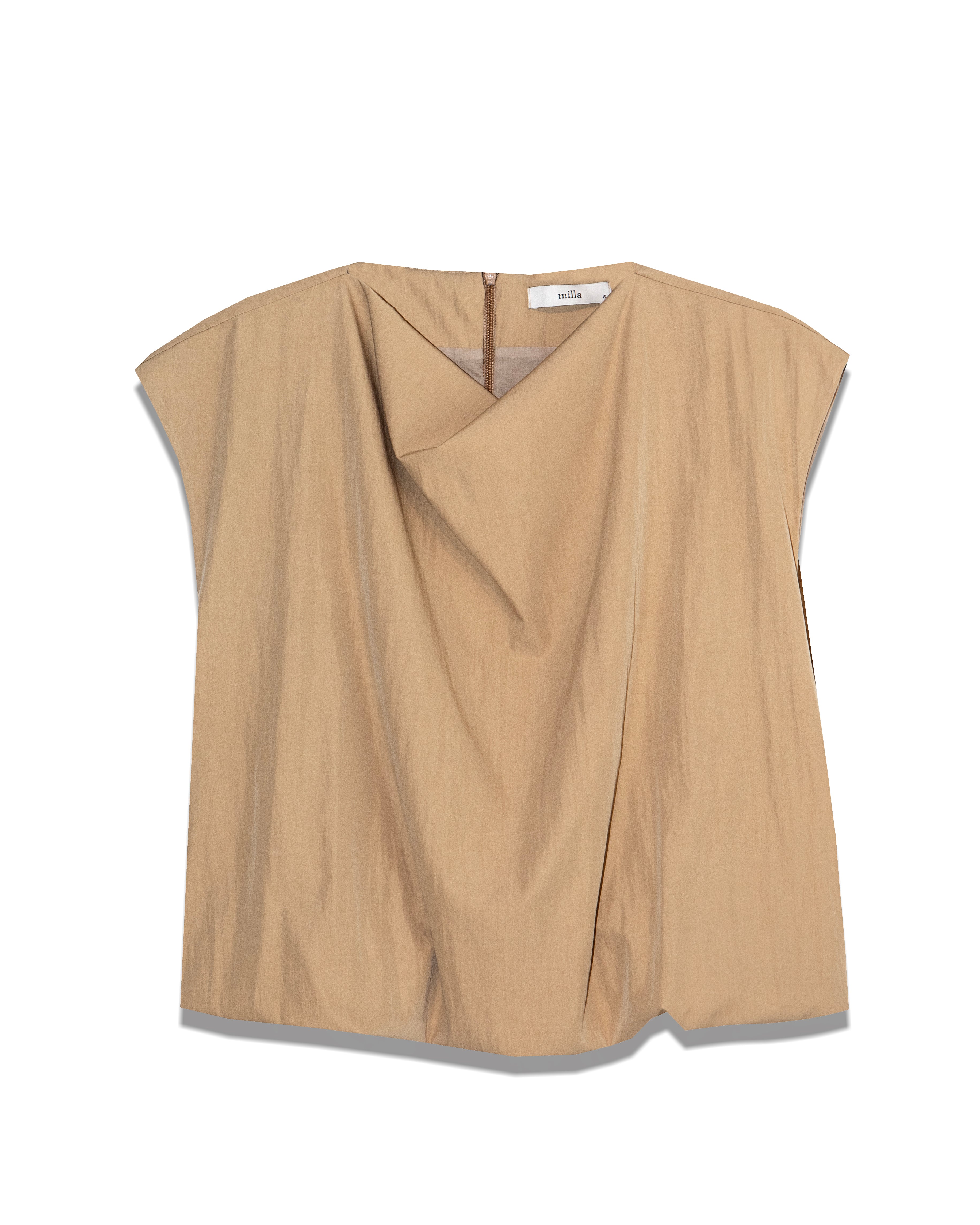 Milla Gold Crinkled Poplin Drape Top