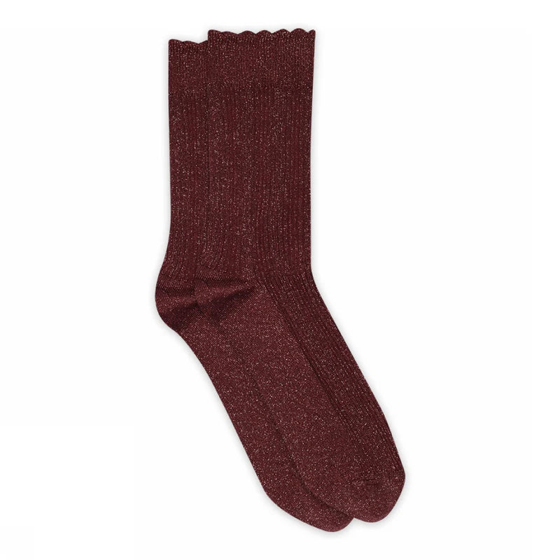 MP Denmark Julia Wine Red Glitter Socks