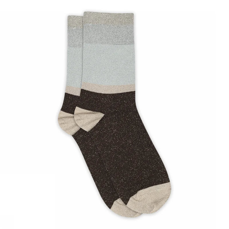 MP Denmark Elisabeth Dark Brown Glitter Socks