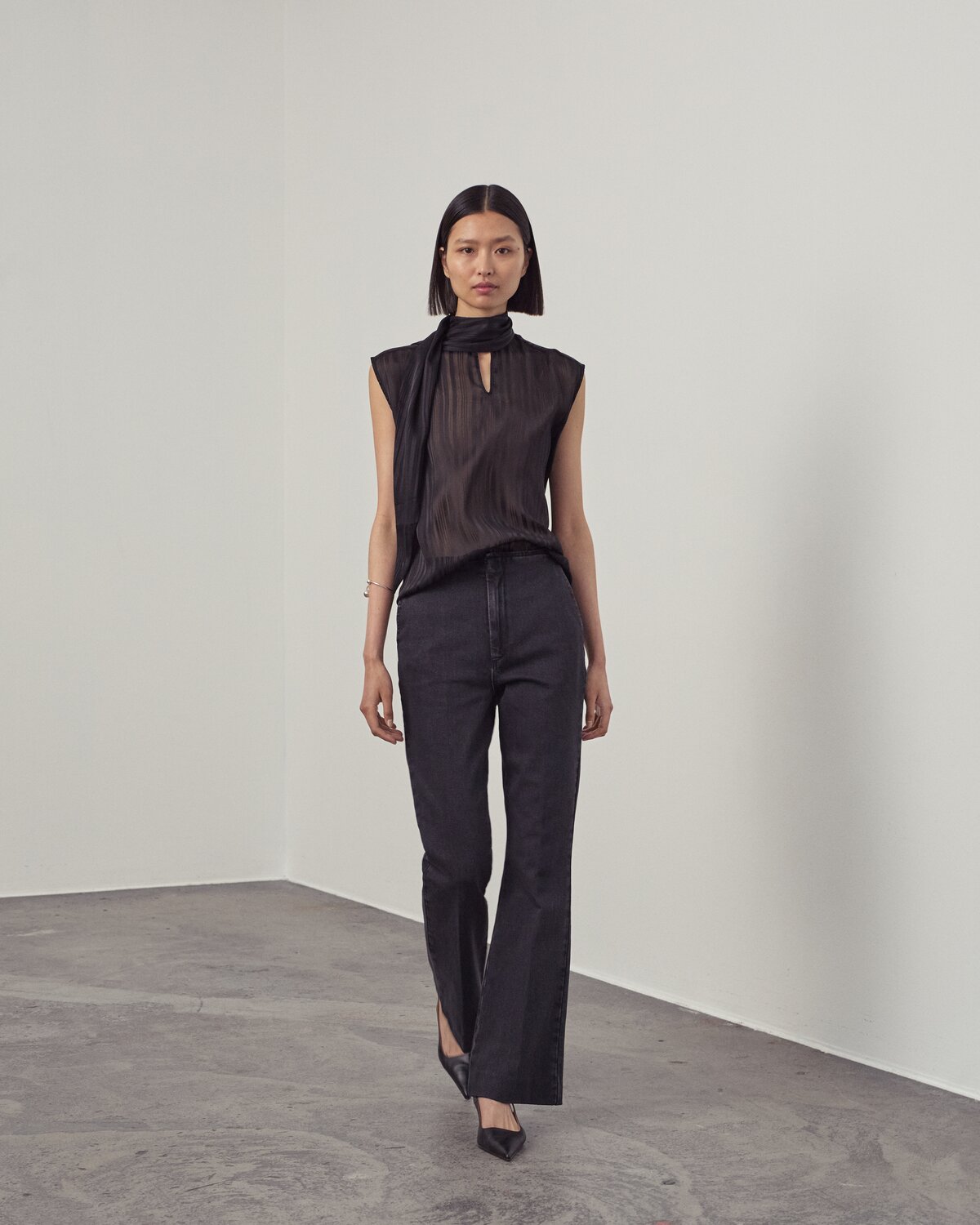 Selected Femme Margrethe Black Tie Top