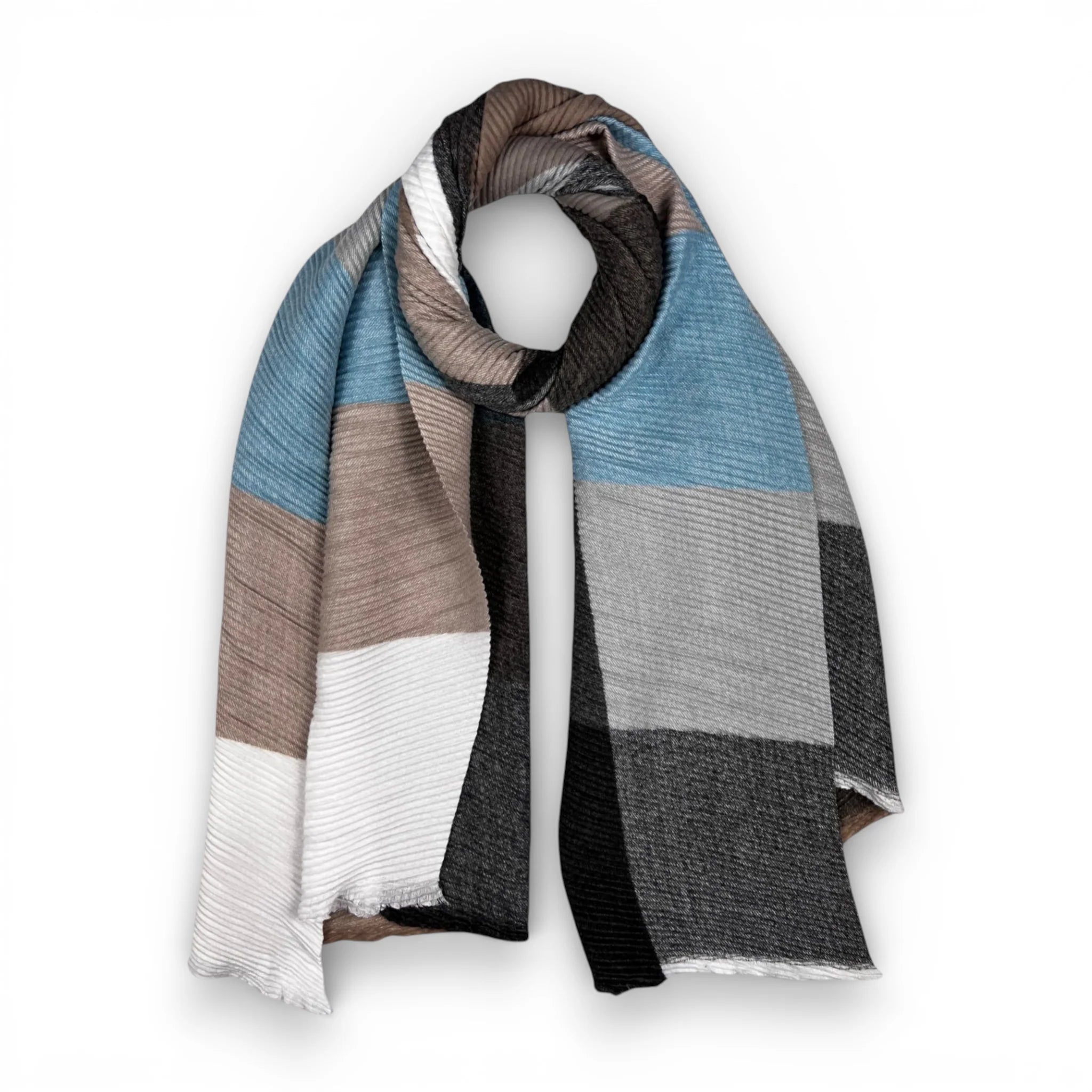 Precious Wool Blend Pleated Scarf