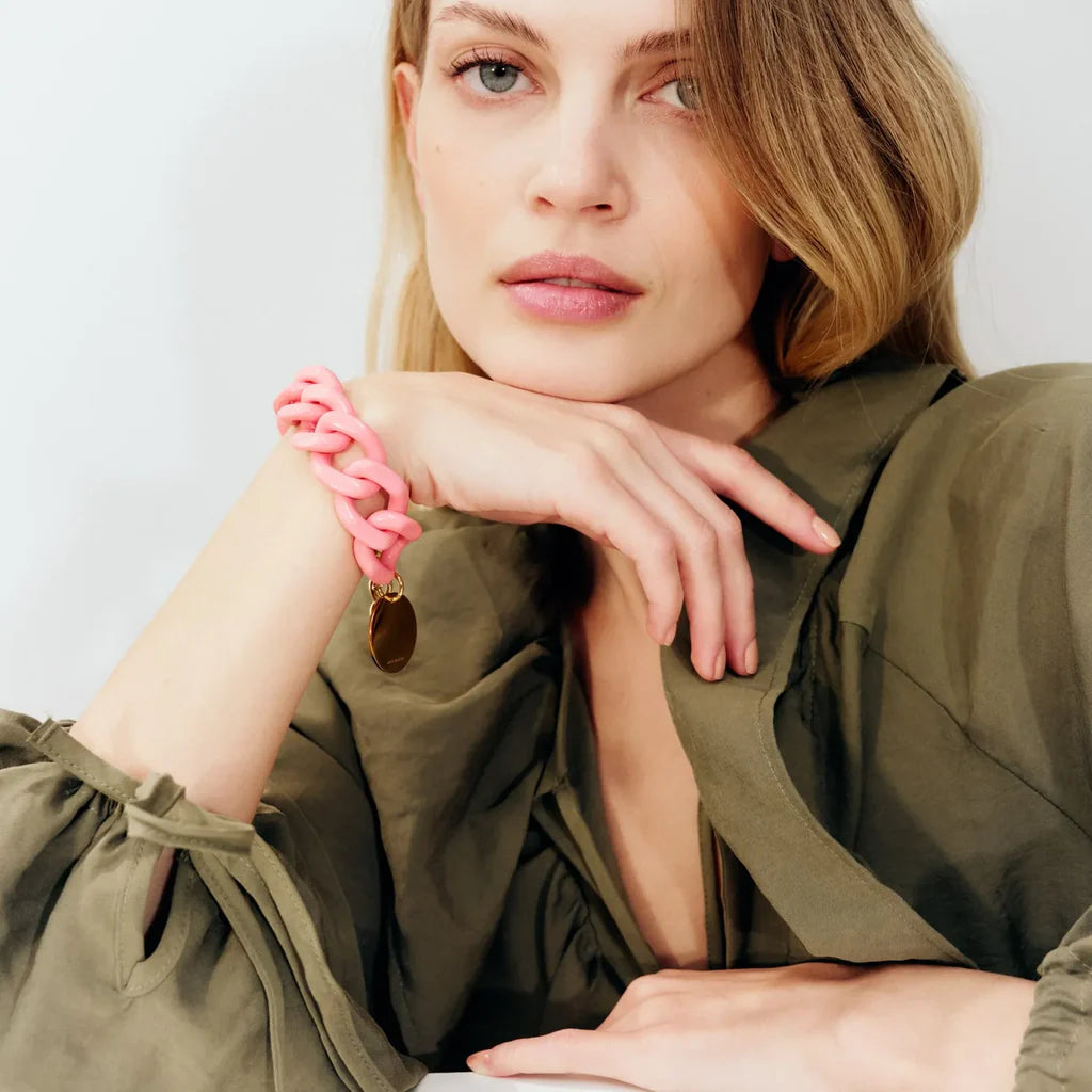 Vanessa Baroni Flat Chain Bracelet Raspberry