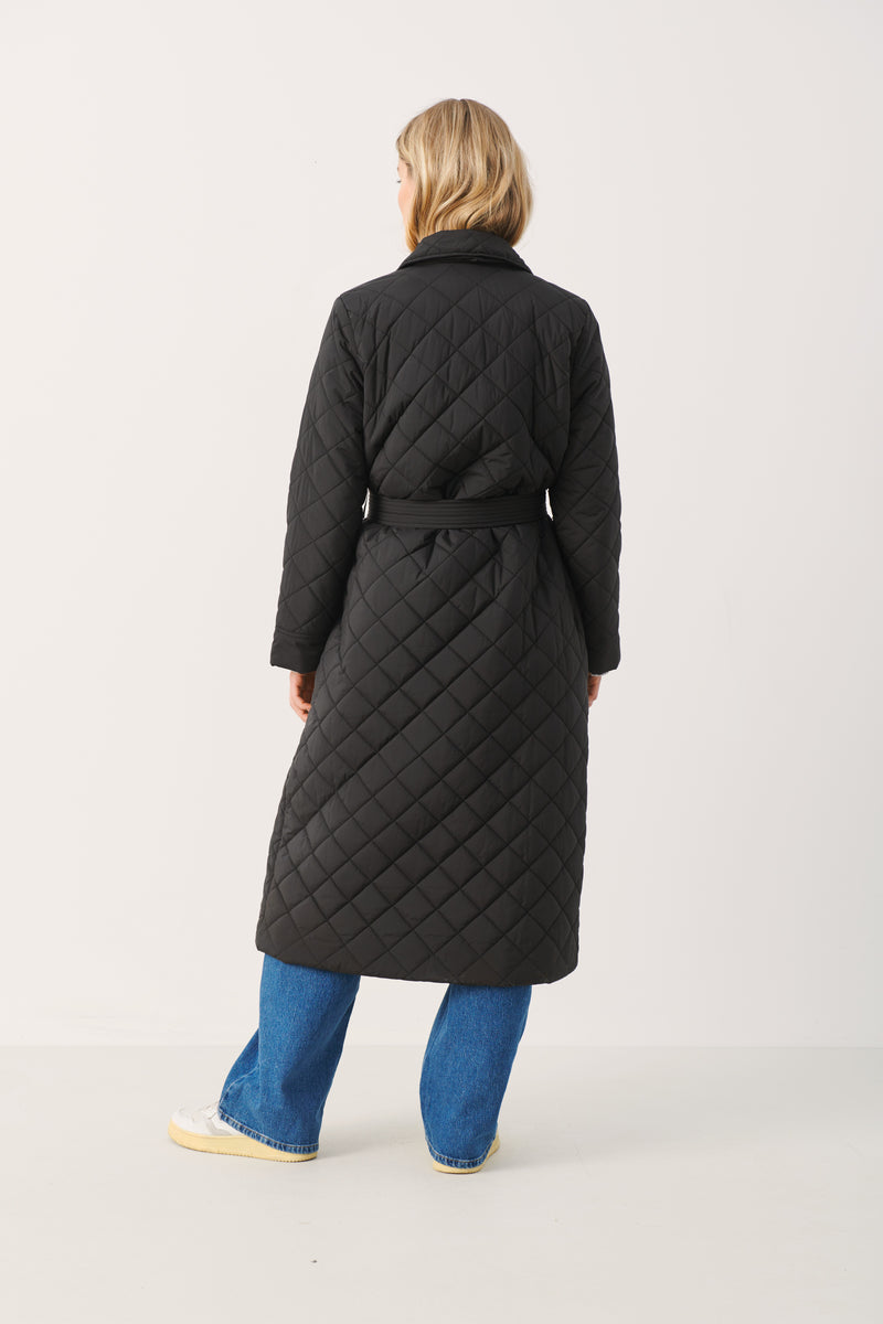 Part Two Black Quilted Coat