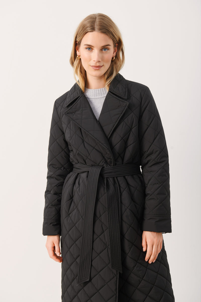 Part Two Black Quilted Coat