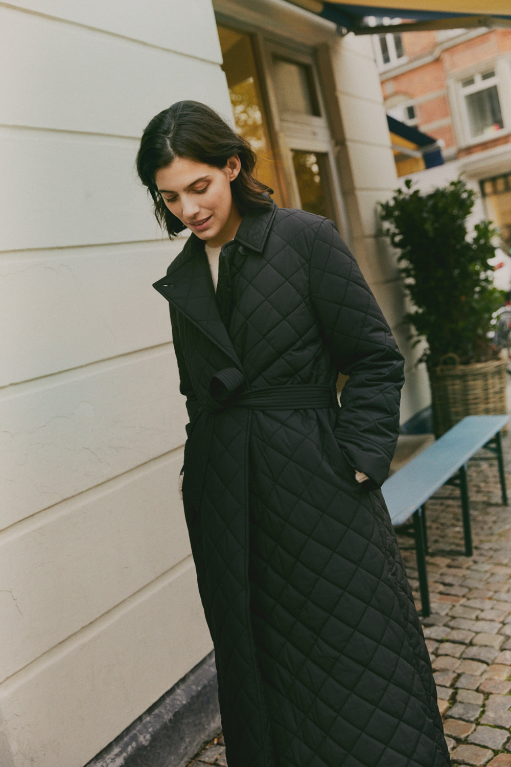 Part Two Black Quilted Coat