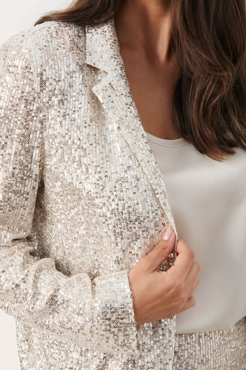 Part Two Darina Silver Sequin Jacket