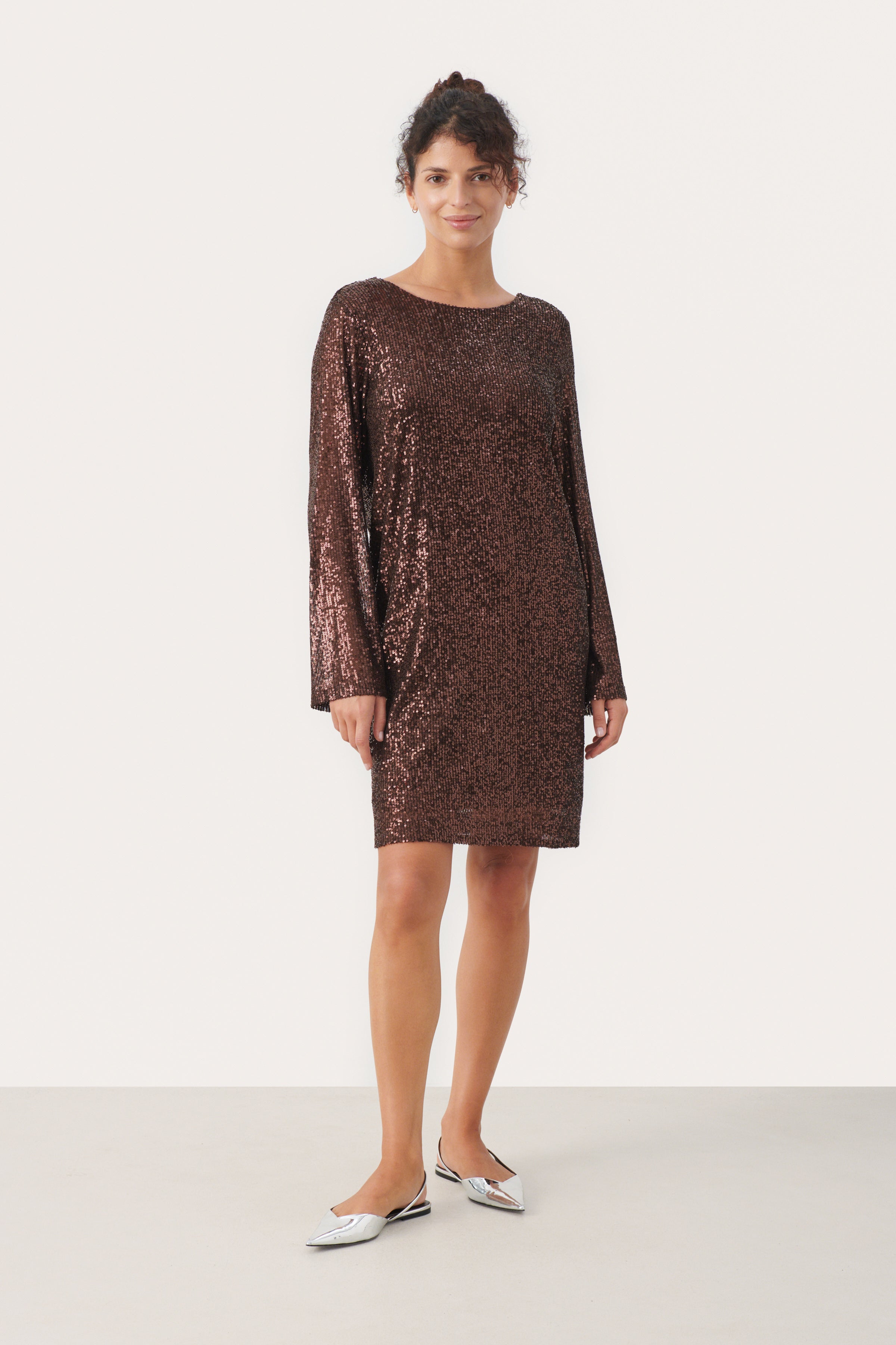 Part Two Darleen Chocolate Sequin Dress