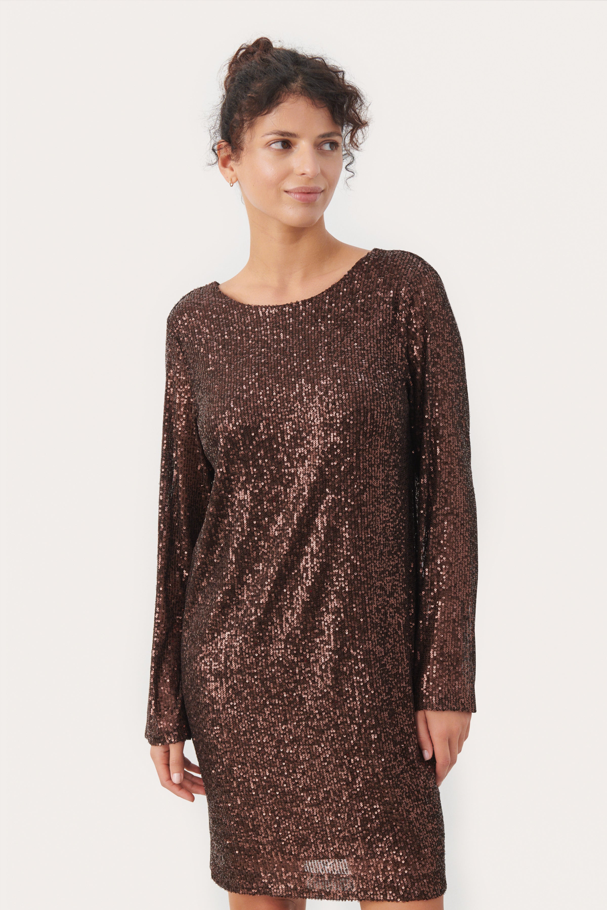 Part Two Darleen Chocolate Sequin Dress