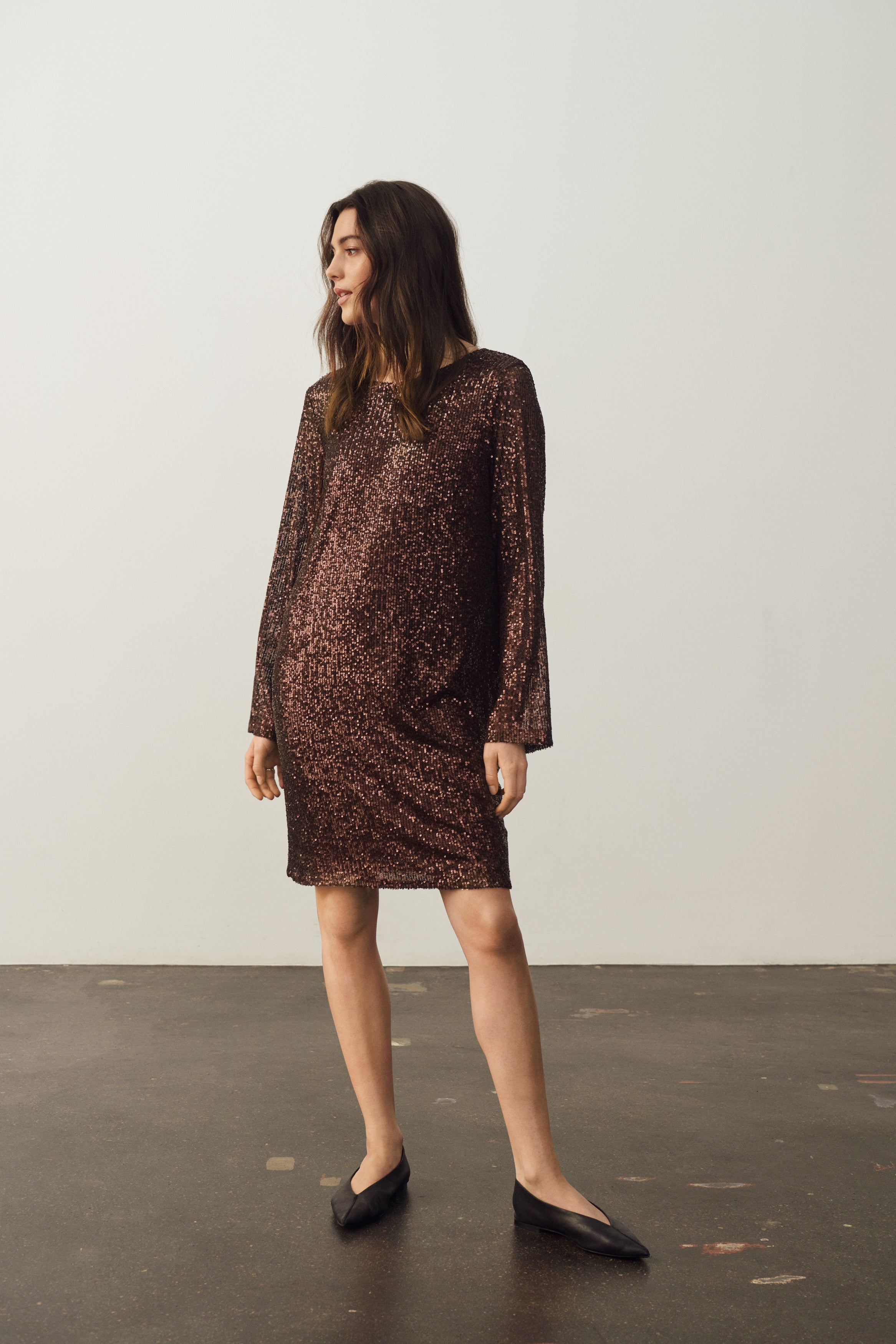 Part Two Darleen Chocolate Sequin Dress