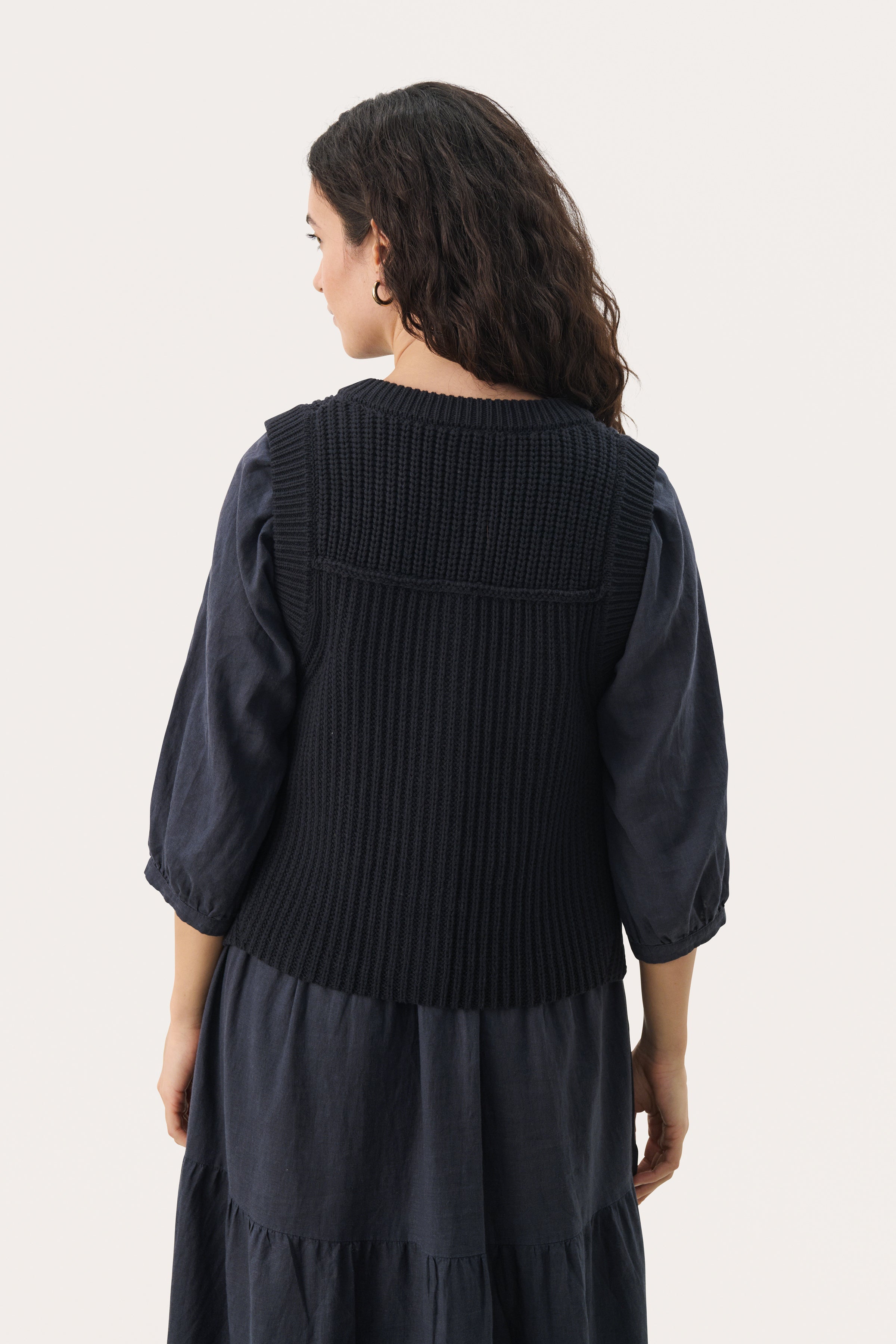 Part Two Noemie Navy Knitted Waistcoat