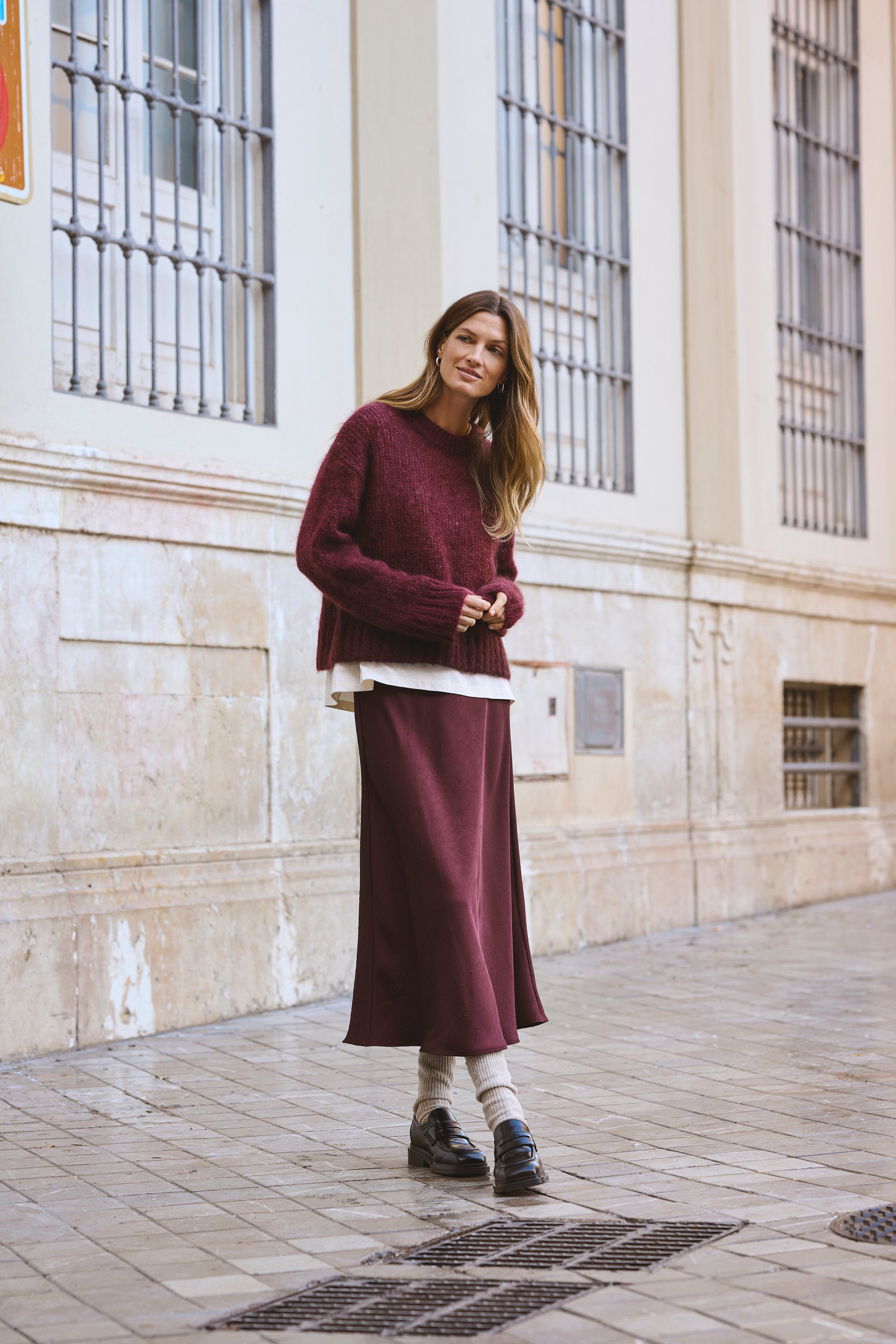 Part Two Laurina Tawny Port Bias Skirt