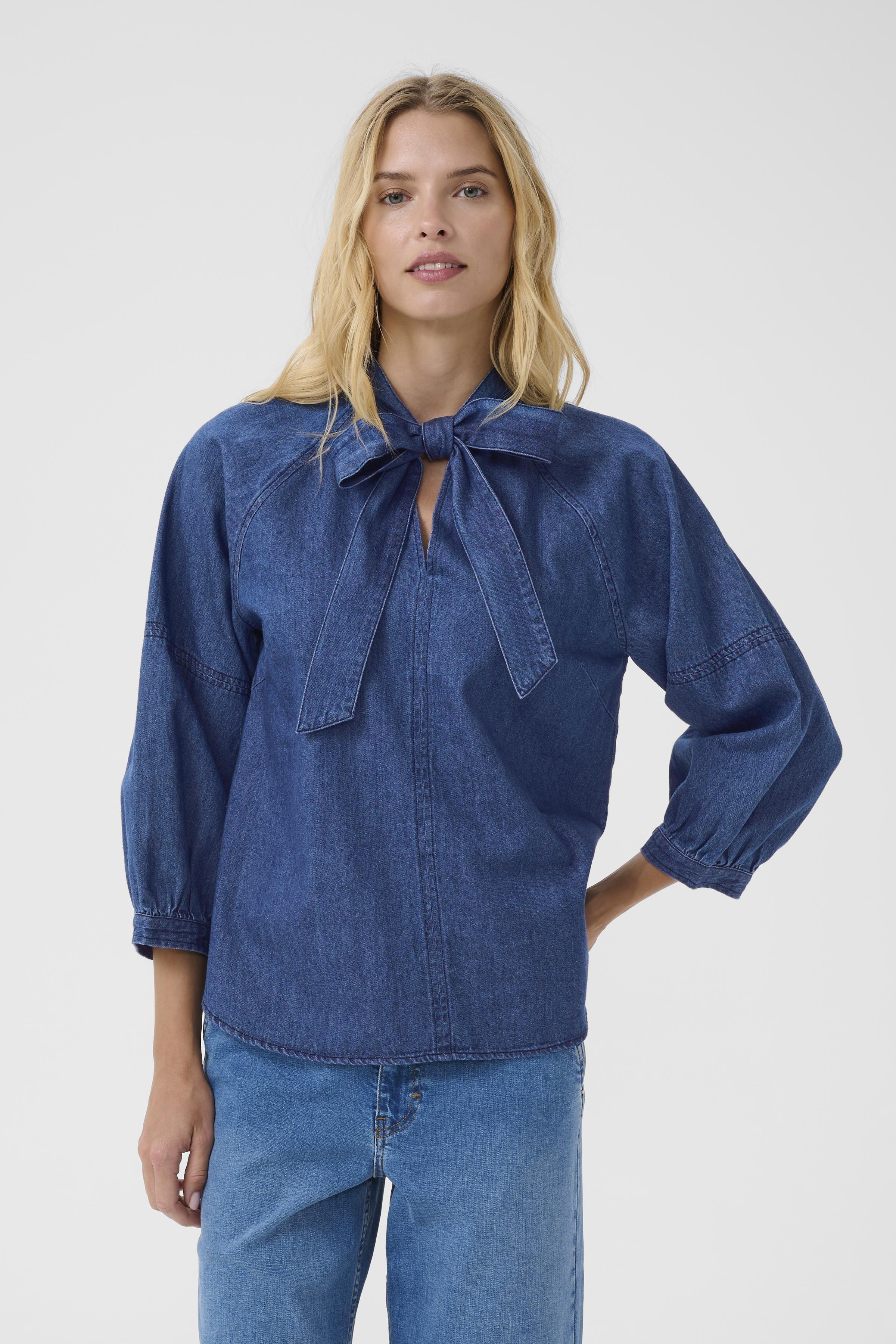 Part Two Sassi Rinse Blue Denim Top