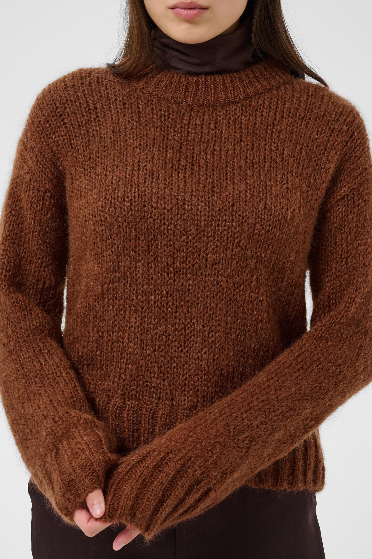 Part Two Sille Brown Out Knit Jumper