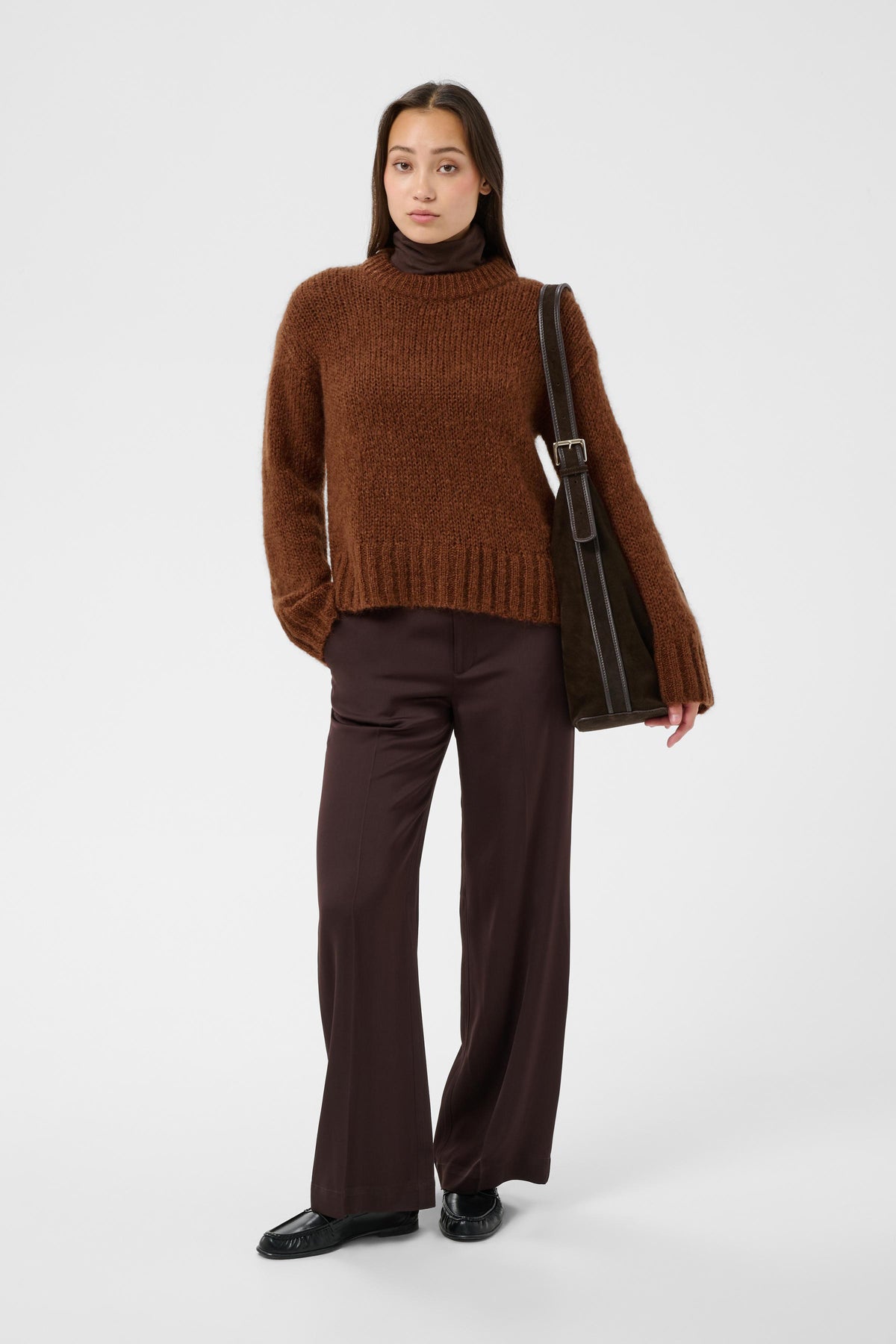 Part Two Sille Brown Out Knit Jumper