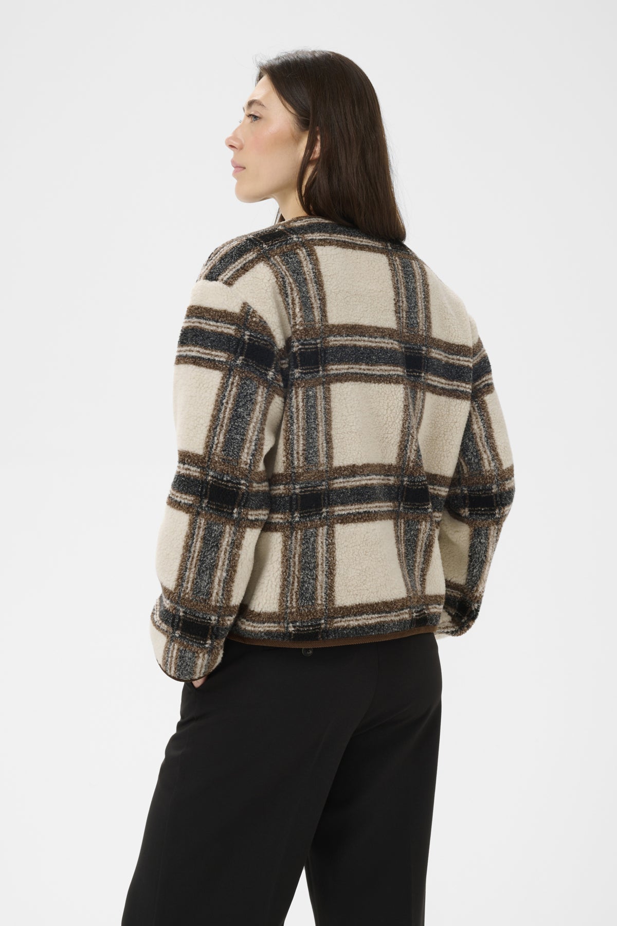 Part Two Ysabell Brown Check Jacket