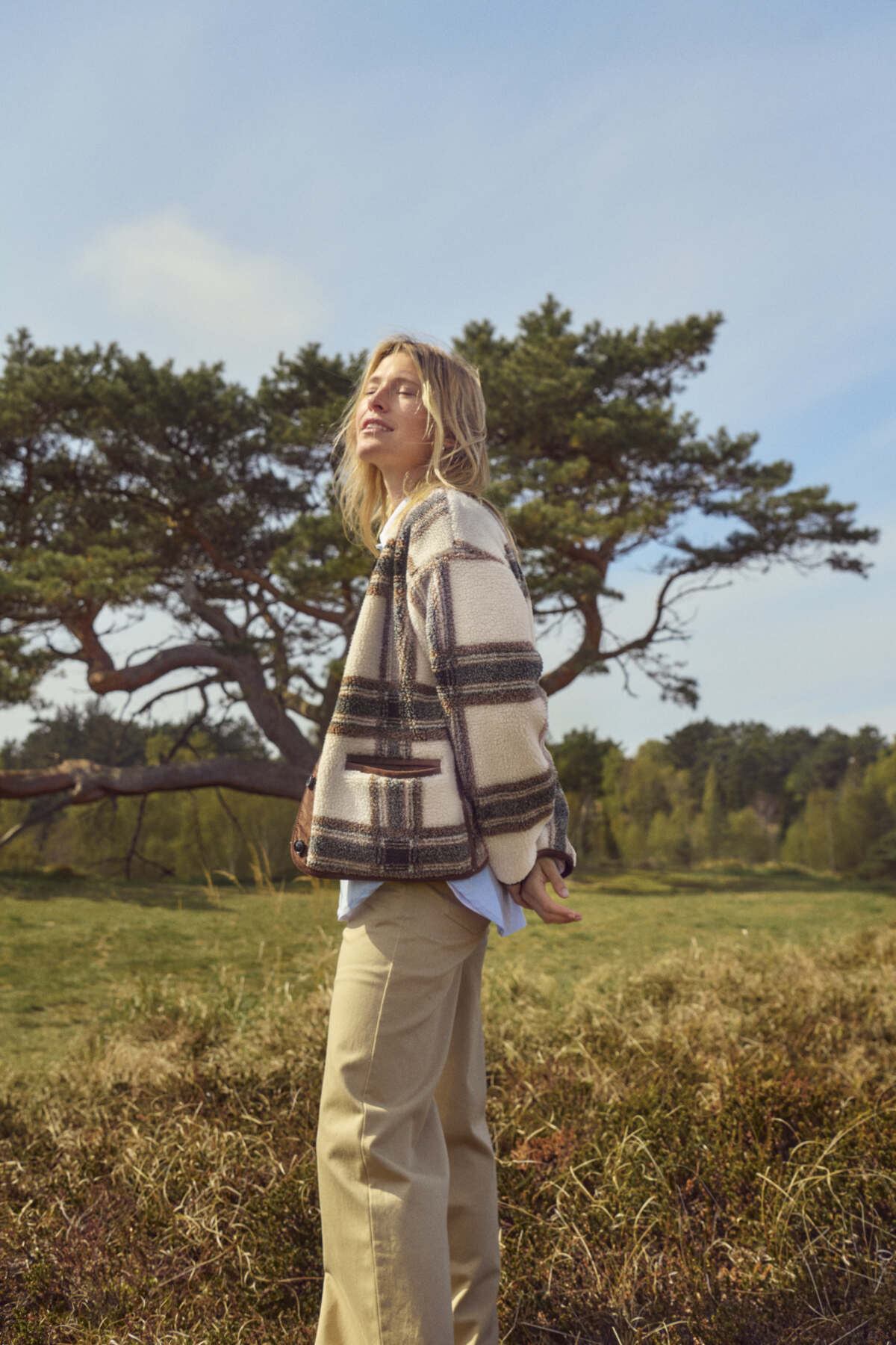 Part Two Ysabell Brown Check Jacket