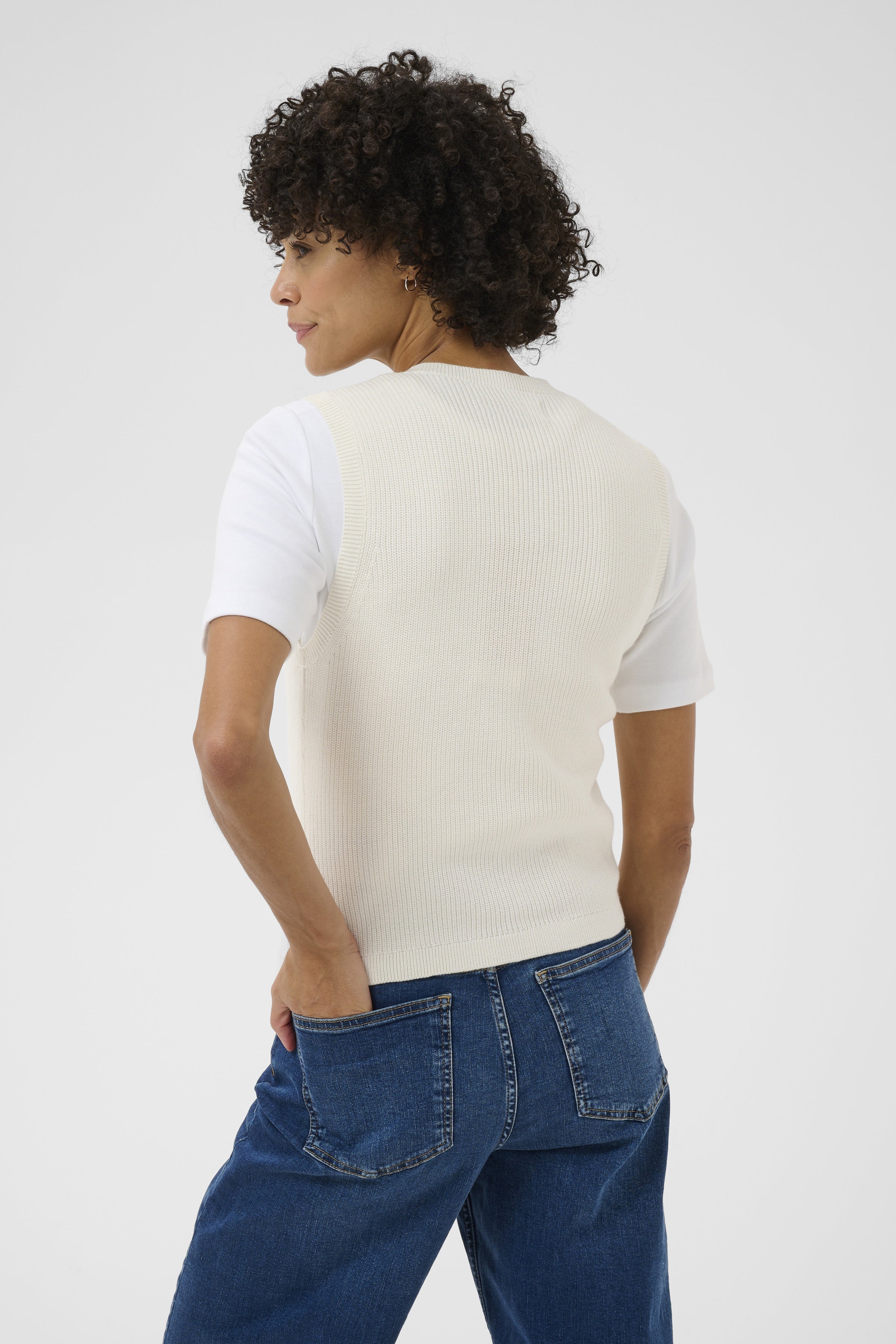 Part Two Gemma White Knit Vest