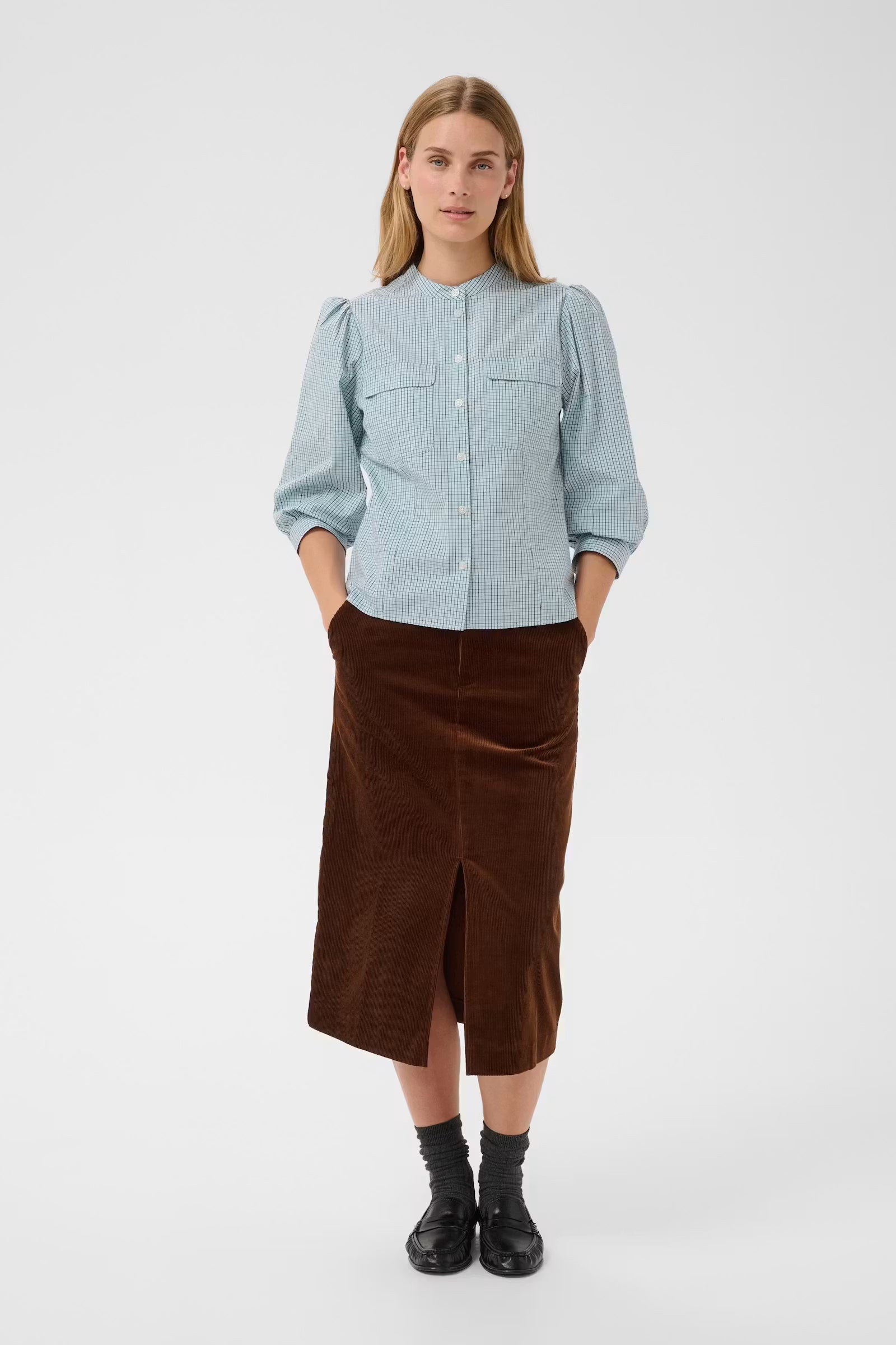 Part Two Chinette Gray Dawn Check Shirt