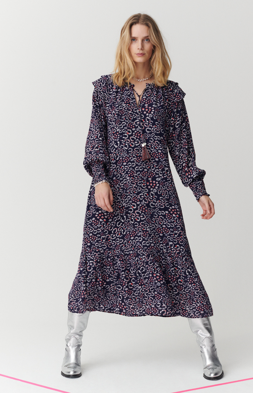 Moliin Scarlet Navy Print Dress