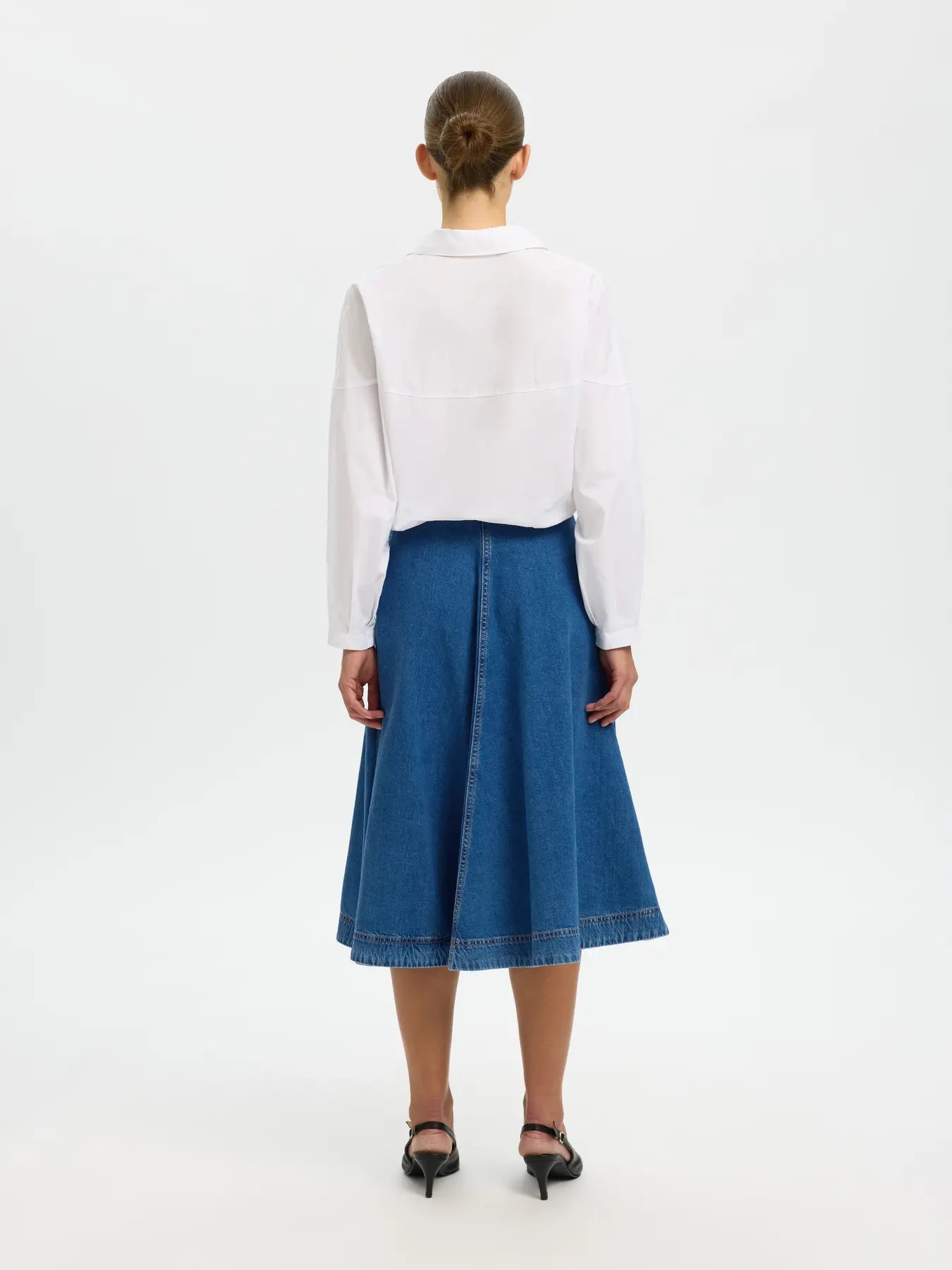 Selected Femme Agathe Midi Denim Skirt