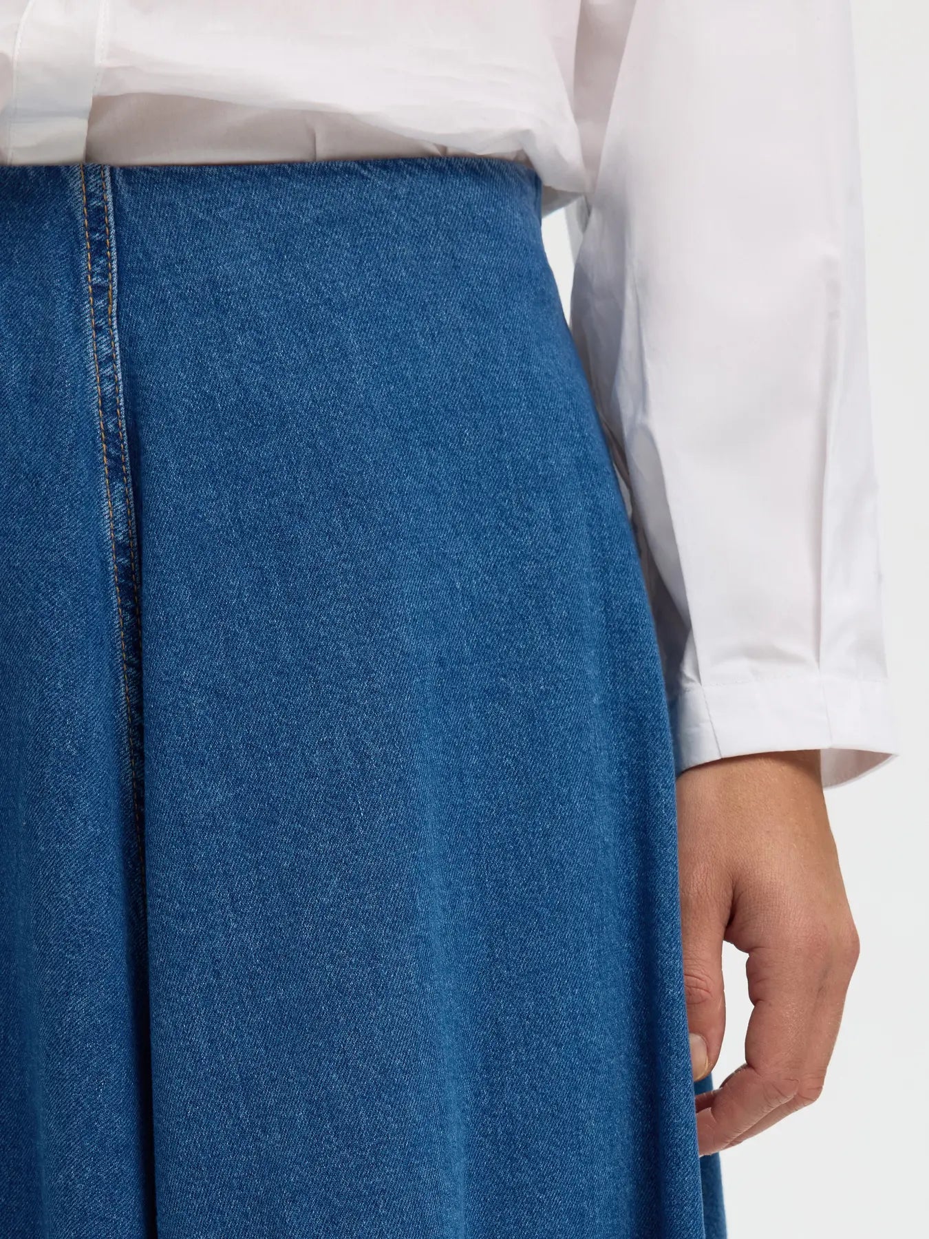 Selected Femme Agathe Midi Denim Skirt