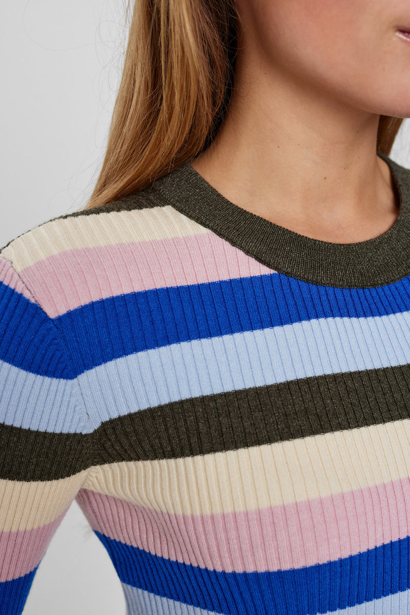 Numph Numulea Striped Skinny Rib Sweater
