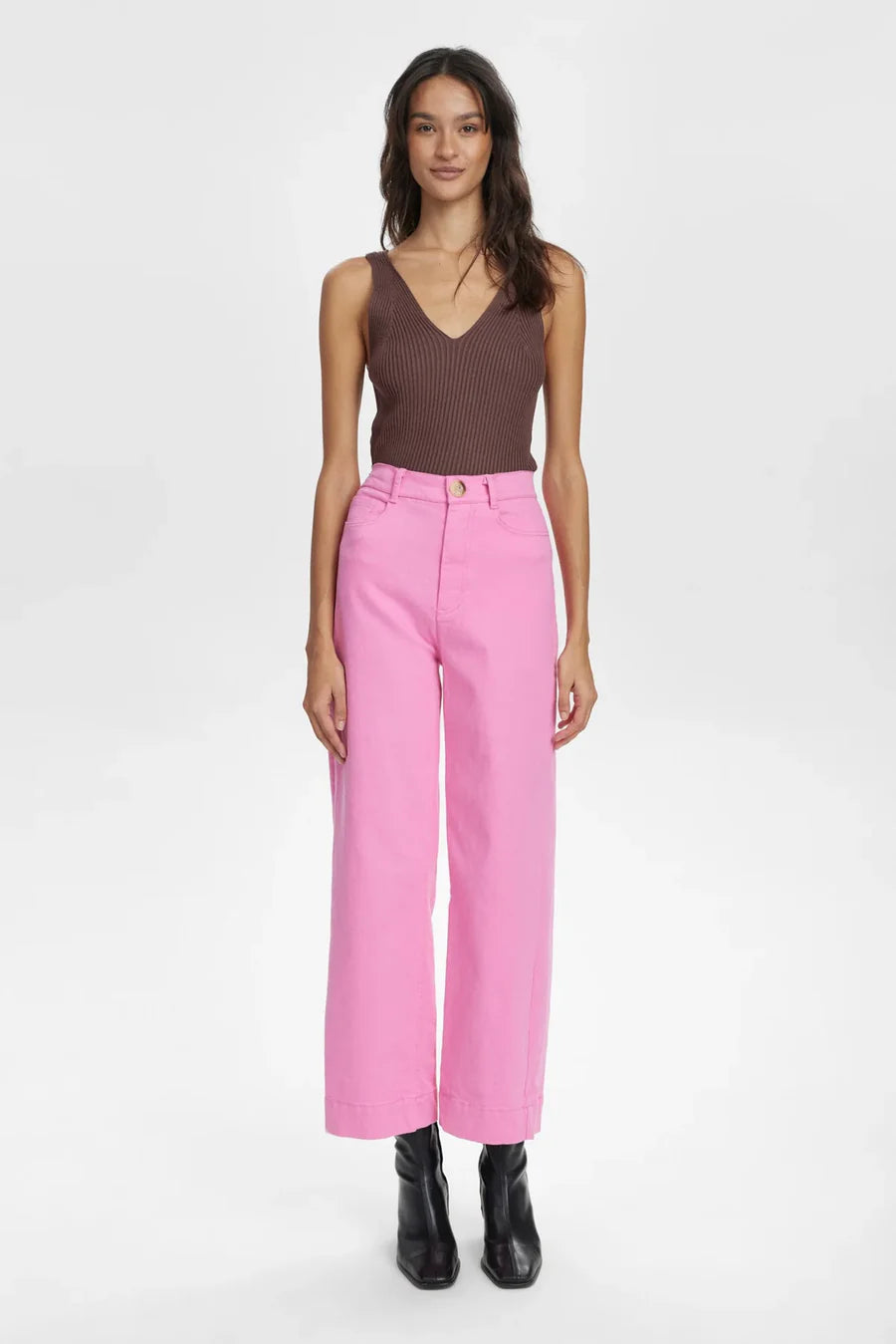 Numph Nululu Cropped Pink Trousers