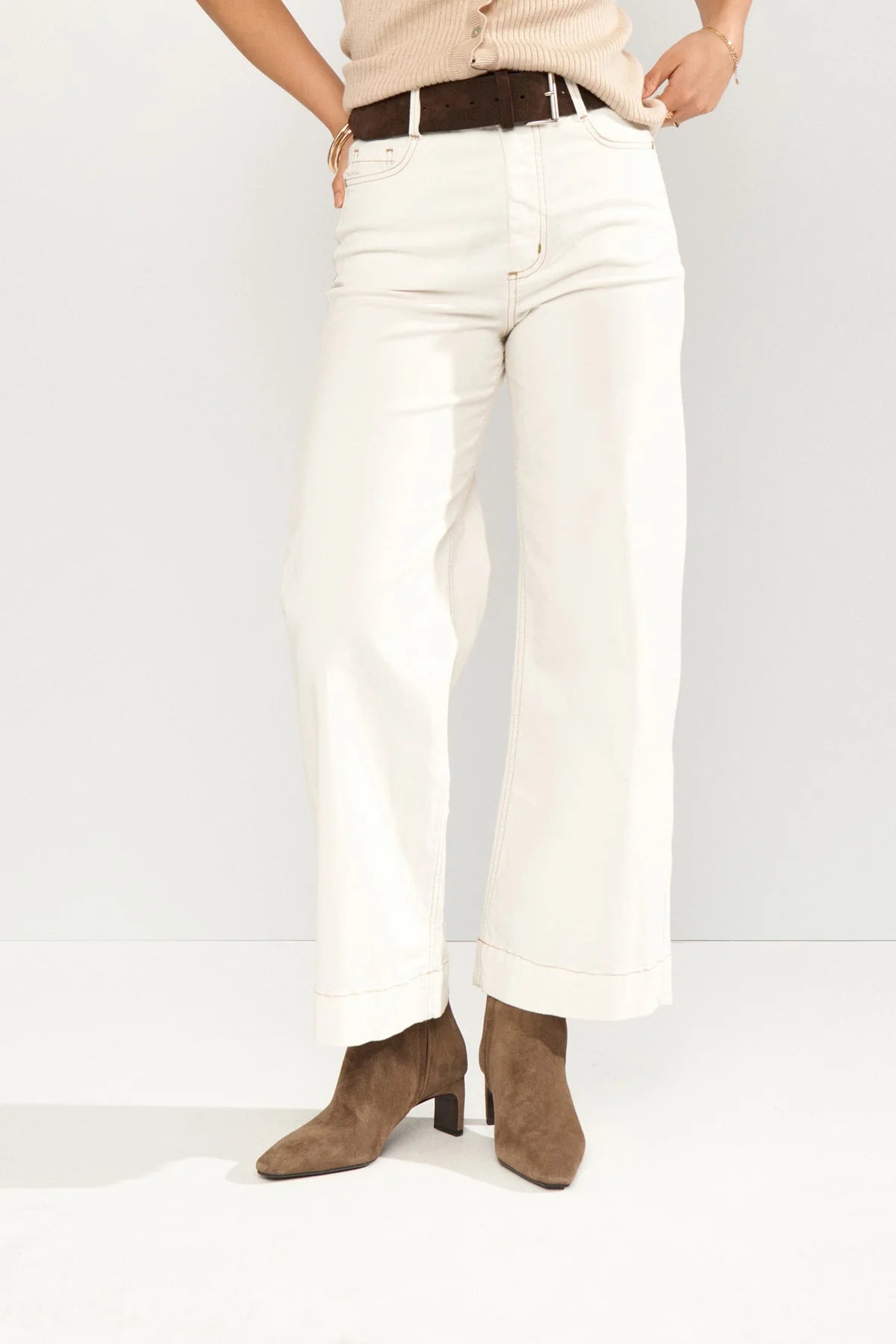Numph Nuparisan Cropped Twill Trousers